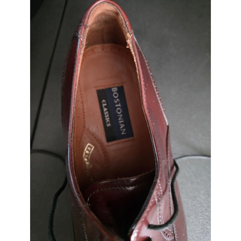 Bostonian Classics Men's Burgundy Leather Cap Toe Oxford Dress Shoes 9.5M - Picture 2 of 11